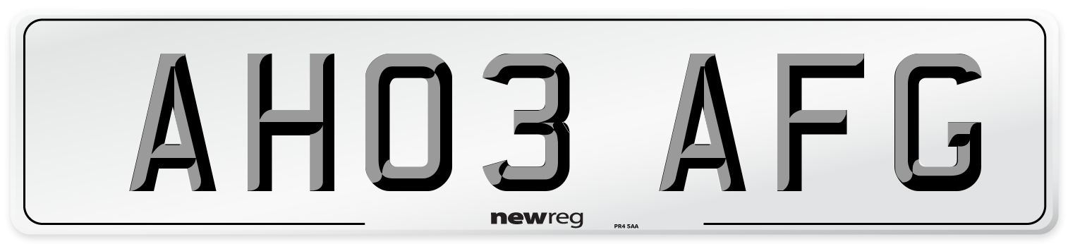 AH03 AFG Number Plate from New Reg